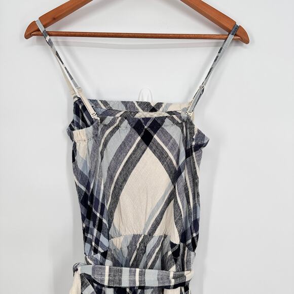 SPLENDID Annalise Plaid Blue & White Maxi Dress // L - Picture 12 of 14